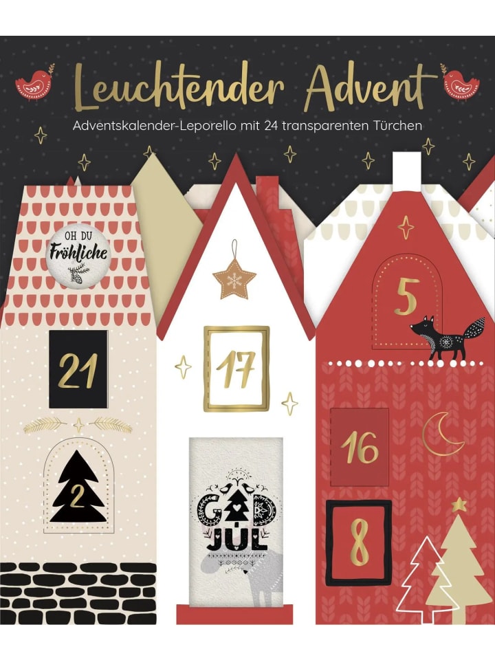 ars edition Leuchtender Advent | Edler Adventskalender-Leporello mit 24 transparenten... günstig kaufen onesize