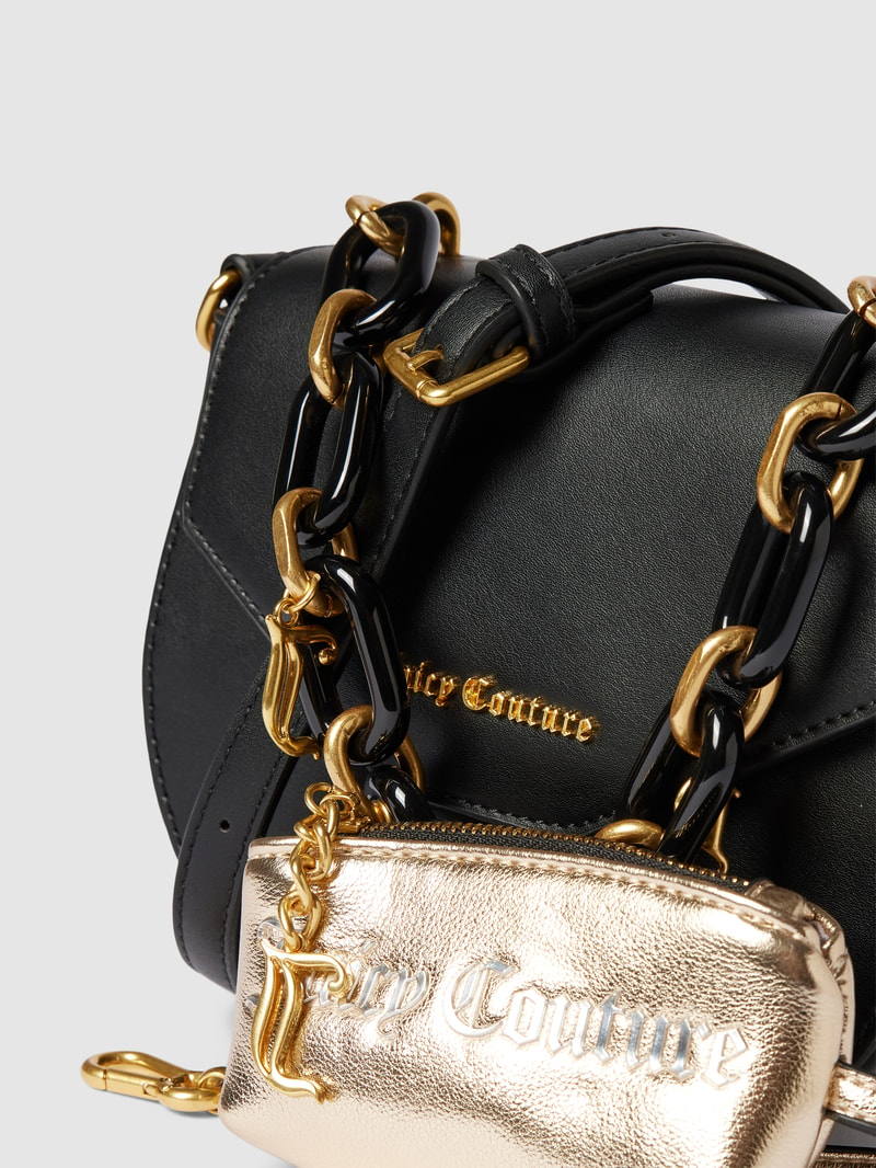 Handtasche mit Label-Details Modell 'Jasmine' in schwarz
