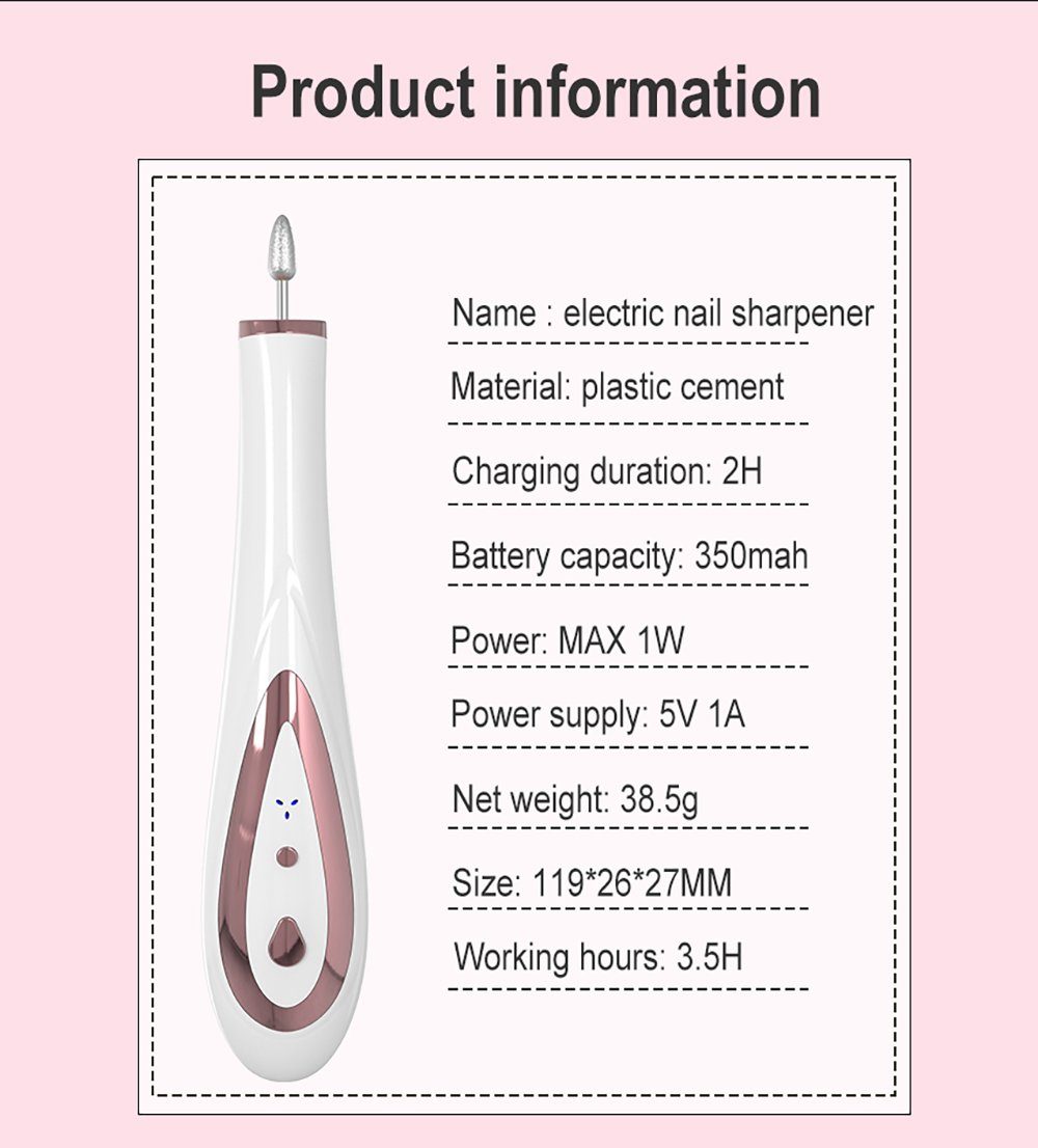 IBETTER Maniküre-Pediküre-Set Nagelfräser,Nagelpflege Set,Kabellos Elektrische Nagelfräse, wiederaufladbar, inkl. 11 Aufsätze, mit LED-Licht