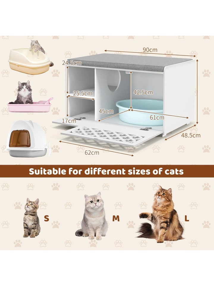 COSTWAY Katzenschrank Schuhbank 2in1 in Weiß günstig kaufen onesize