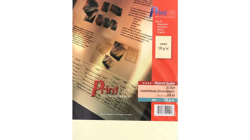 PrintLINE Universalpapier A4 120g creme 35 Blatt