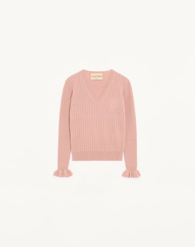 Suéter de cashmere bordado