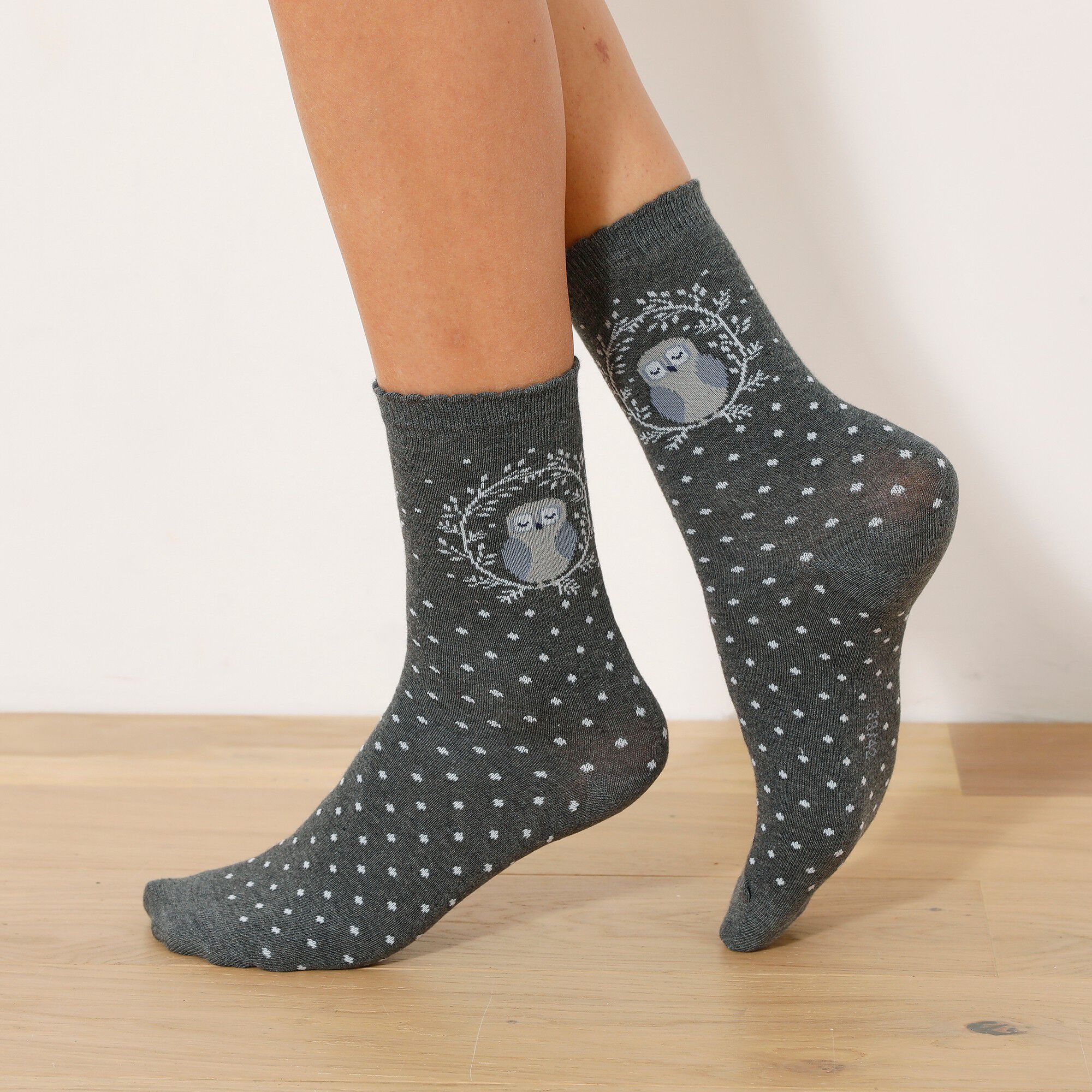 Chaussette fantaisie motifs « chouette »