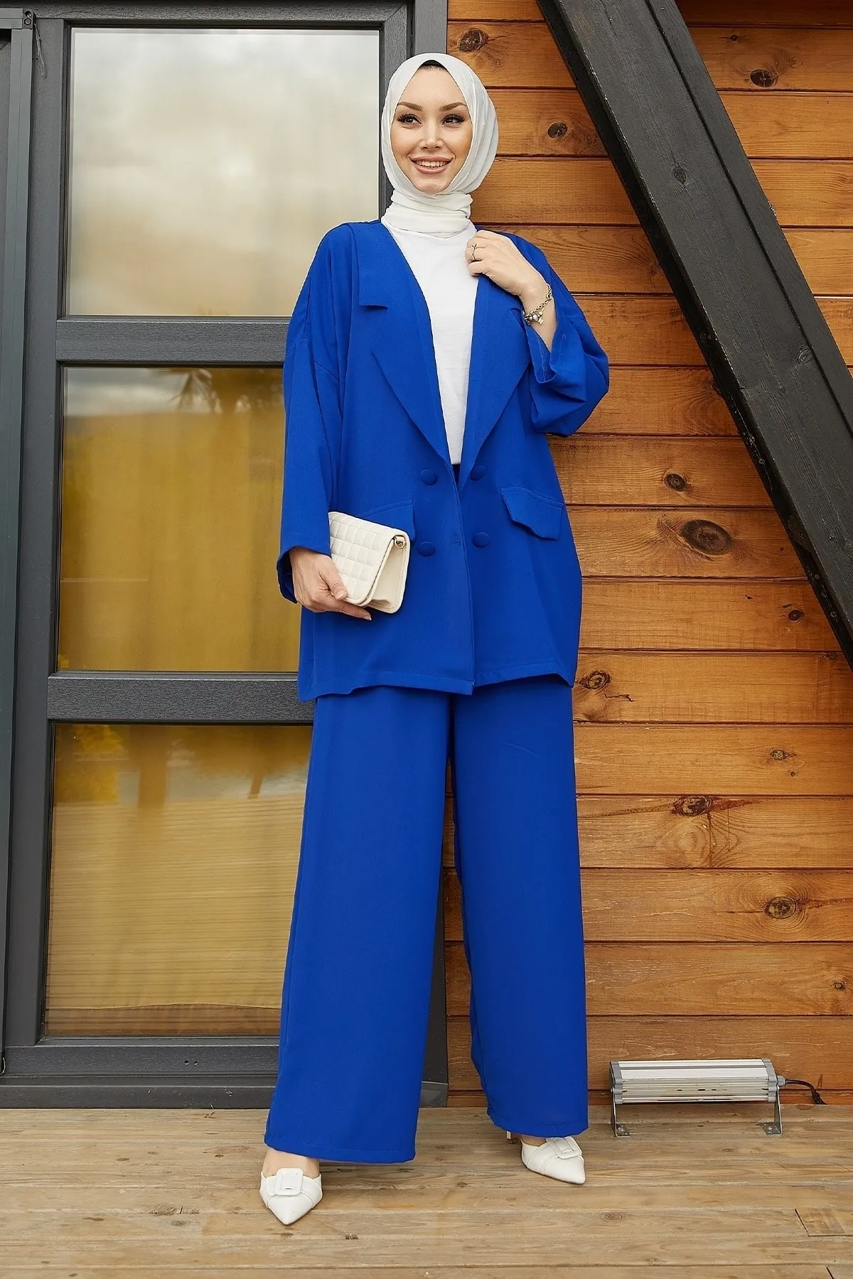 InStyle  Lika Oversize-Anzug mit Jacke – Saks Blue