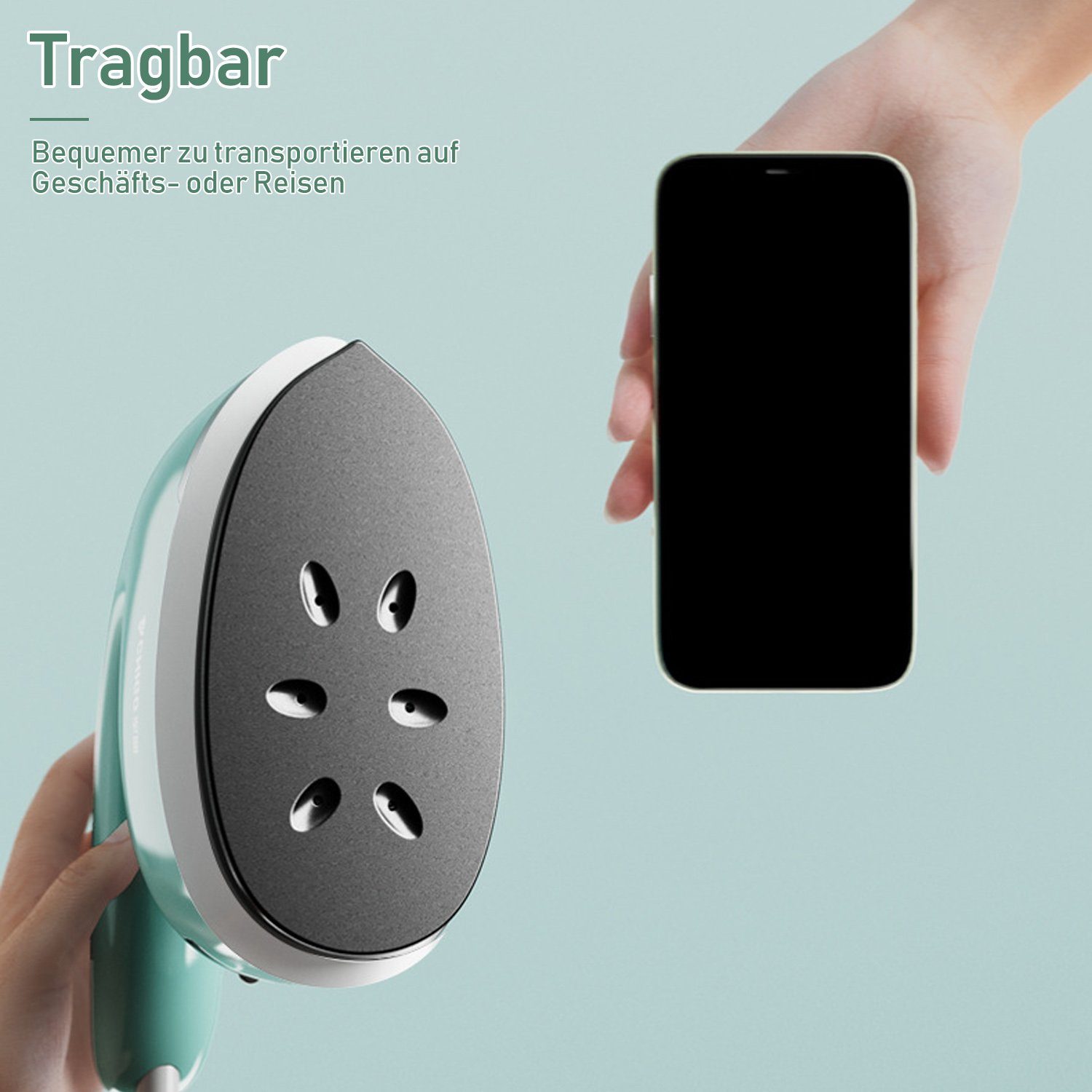 Kpaloft Dampfbürste 1000W, Sichtbarer Wassertank, Dampfglätter, 105ml Reisebügeleisen Haushalt