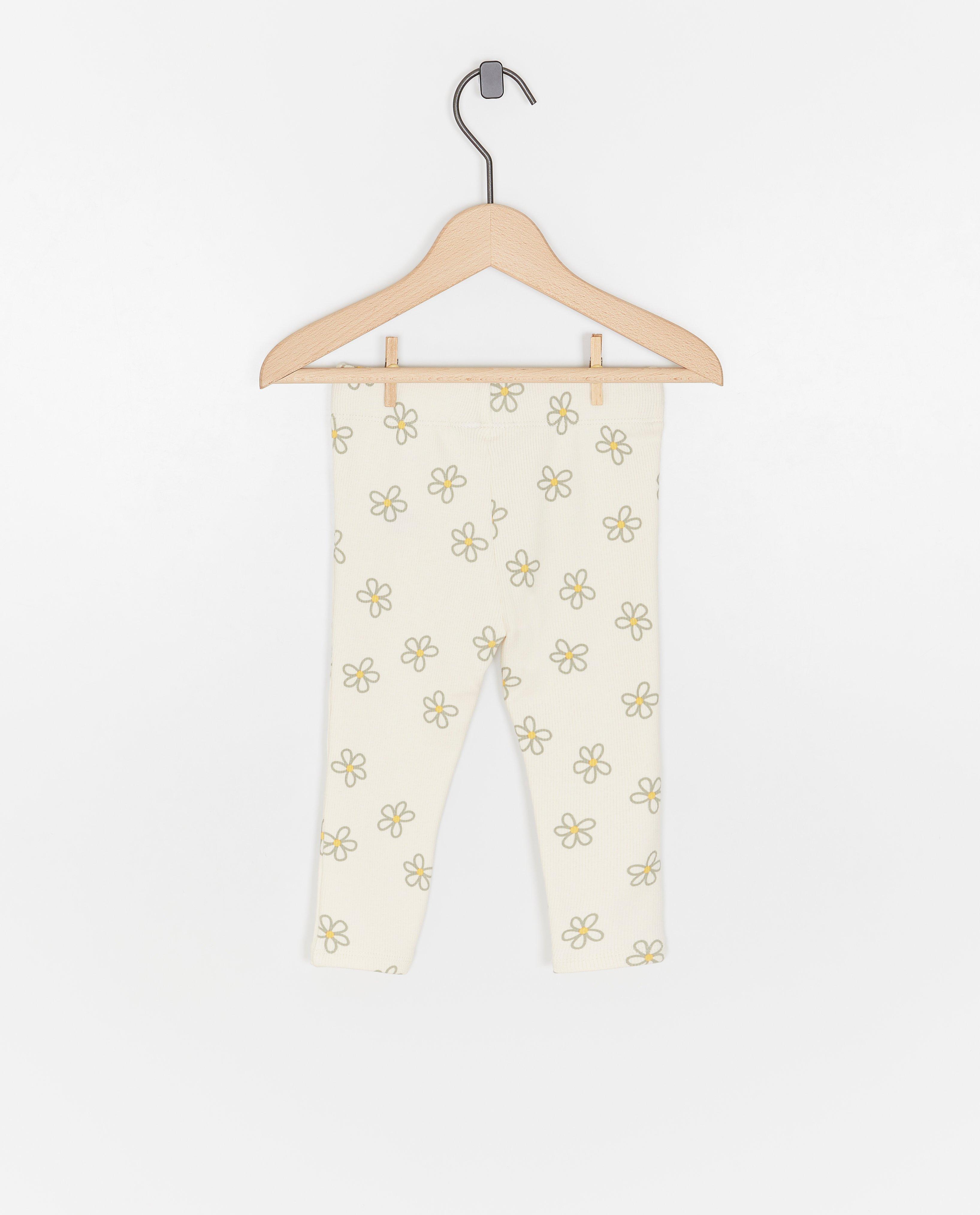 Cuddles and Smiles leggings finom bordázott mintával, fehér