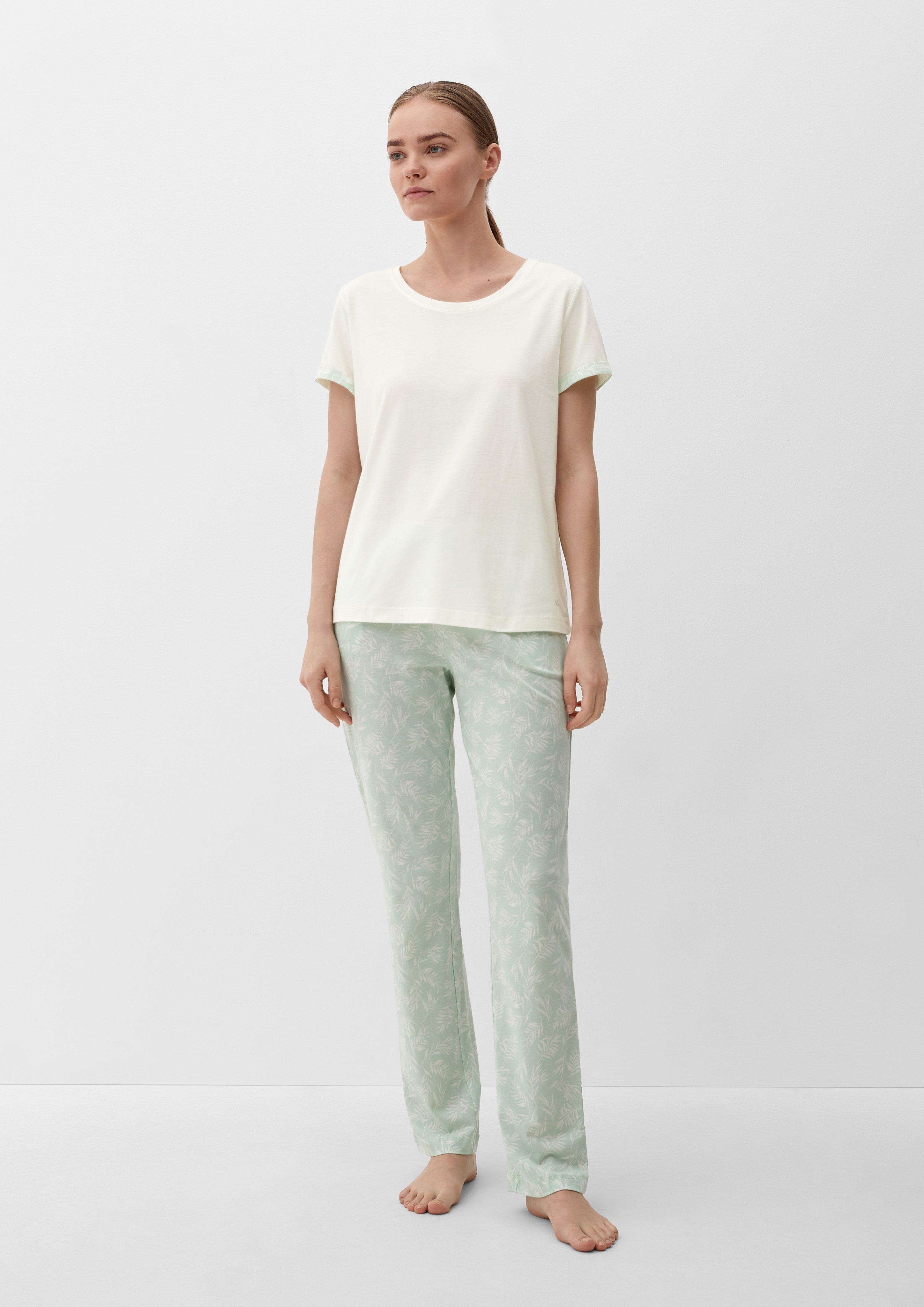 Pyjama-Shirt mit fixiertem Armumschlag  6008356-0200
