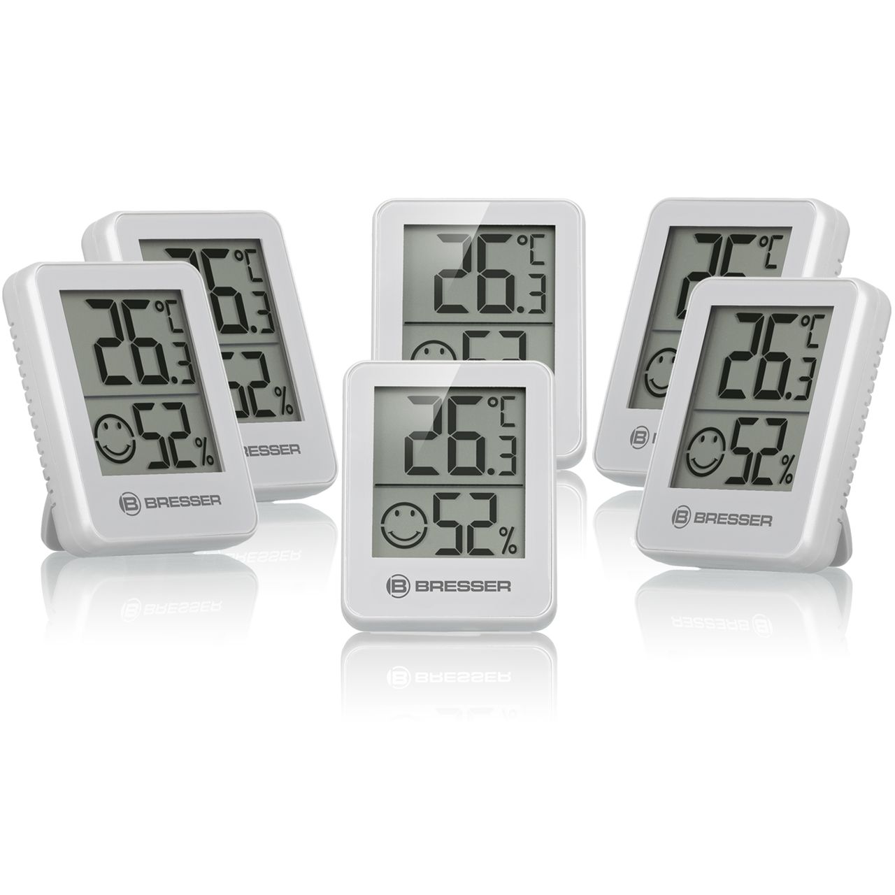Bresser ClimaTemp Hygro Indikator 6er-Set Thermo-/Hygrometer