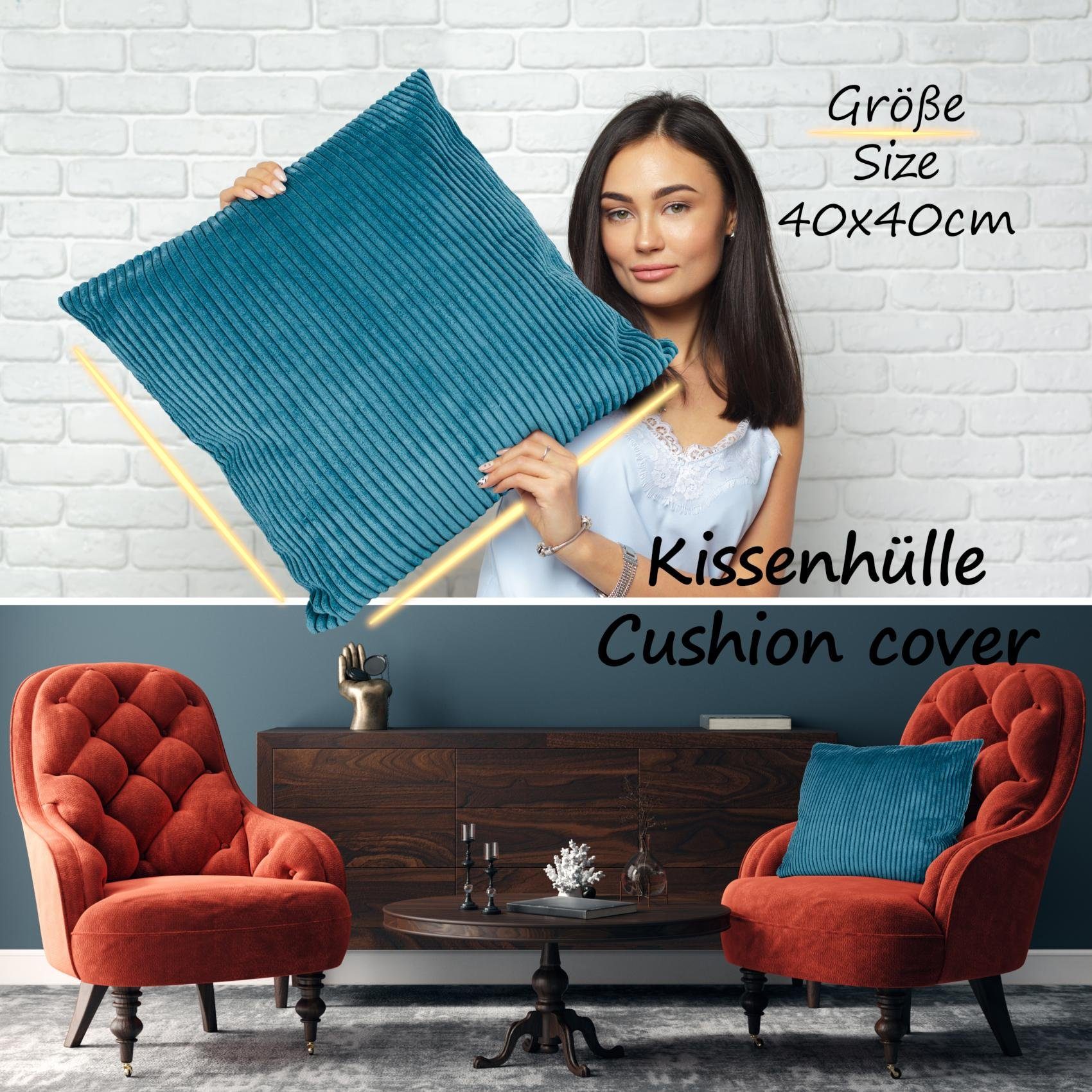 ANRO Dekokissen Kissenbezug Kissenhülle Deko Kissen Cordsamt mit oder ohne Füllung, Textil