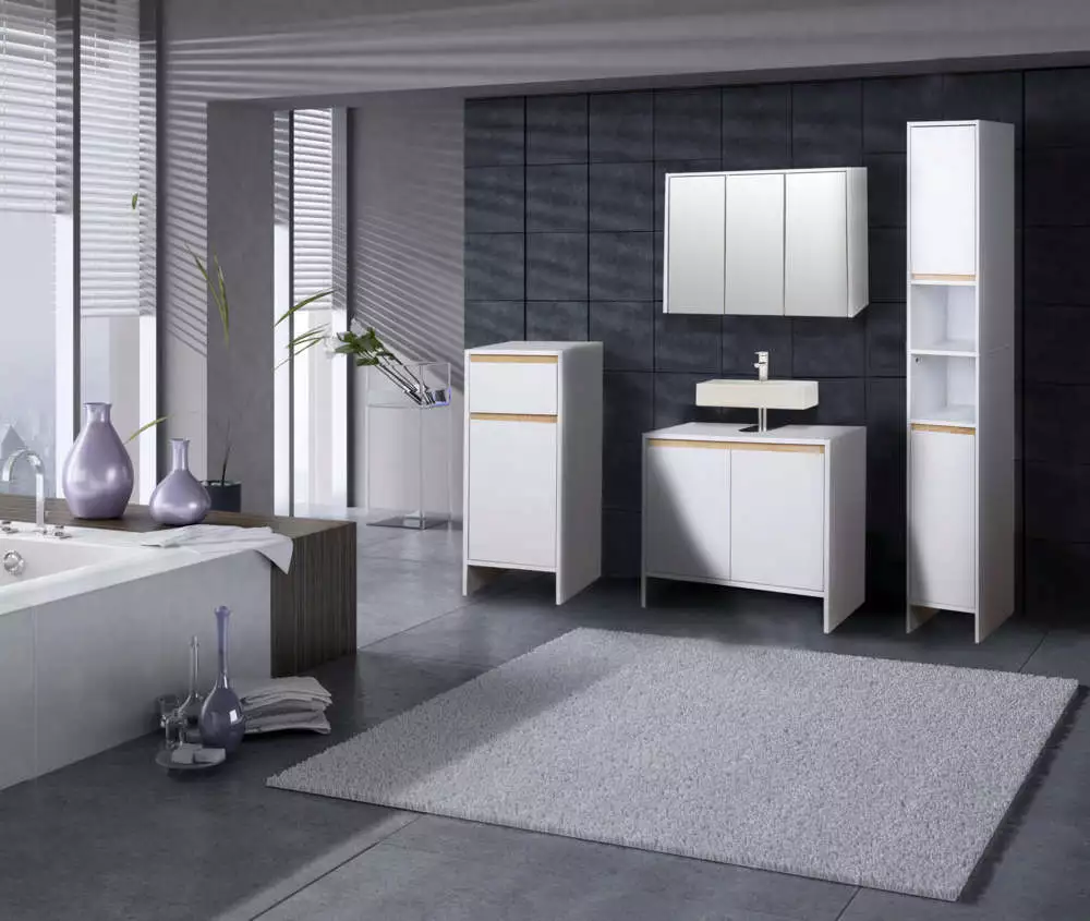 Happy Home Happy Home Badschrank mit 1 Tür und Schublade - Weiß