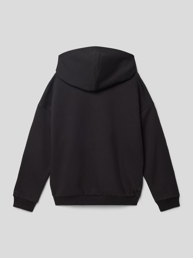 Hoodie mit Label-Print in schwarz