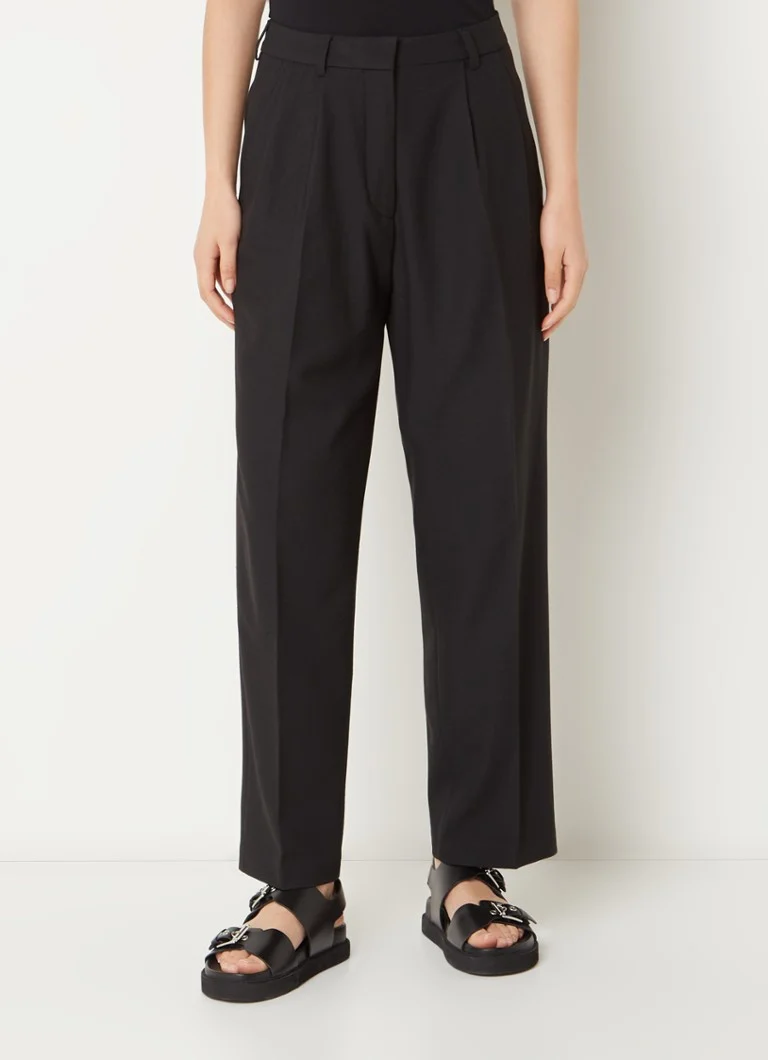 Pantaloni Sessùn Trevor Stretch cu talie joasă și croială dreaptă