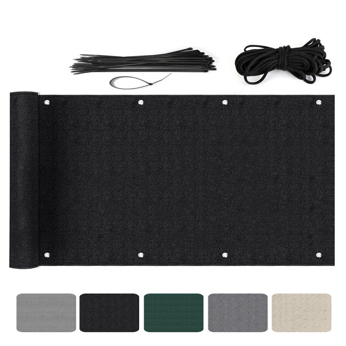 Sekey Balkonsichtschutz Balkon Sichtschutz aus 220g/m² HDPE Balkonbespannung zum Zuschneiden Robustes und wetterfestes Material mit Kordel und Kabelbinder