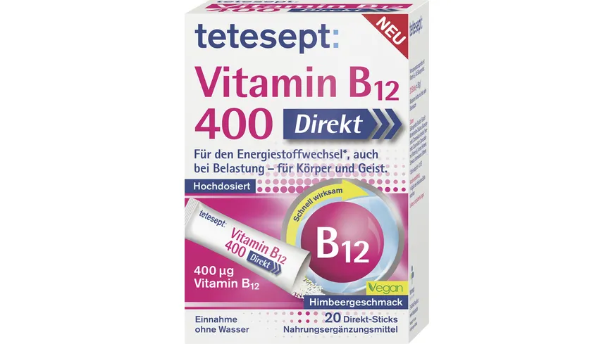 tetesept Vitamin B12 400 Direkt-Sticks 20 Stück