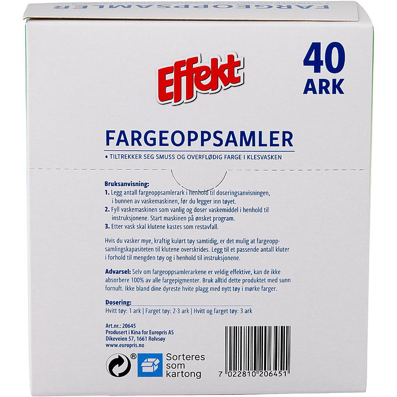 Effekt Fargeoppsamler 40 ark Effekt