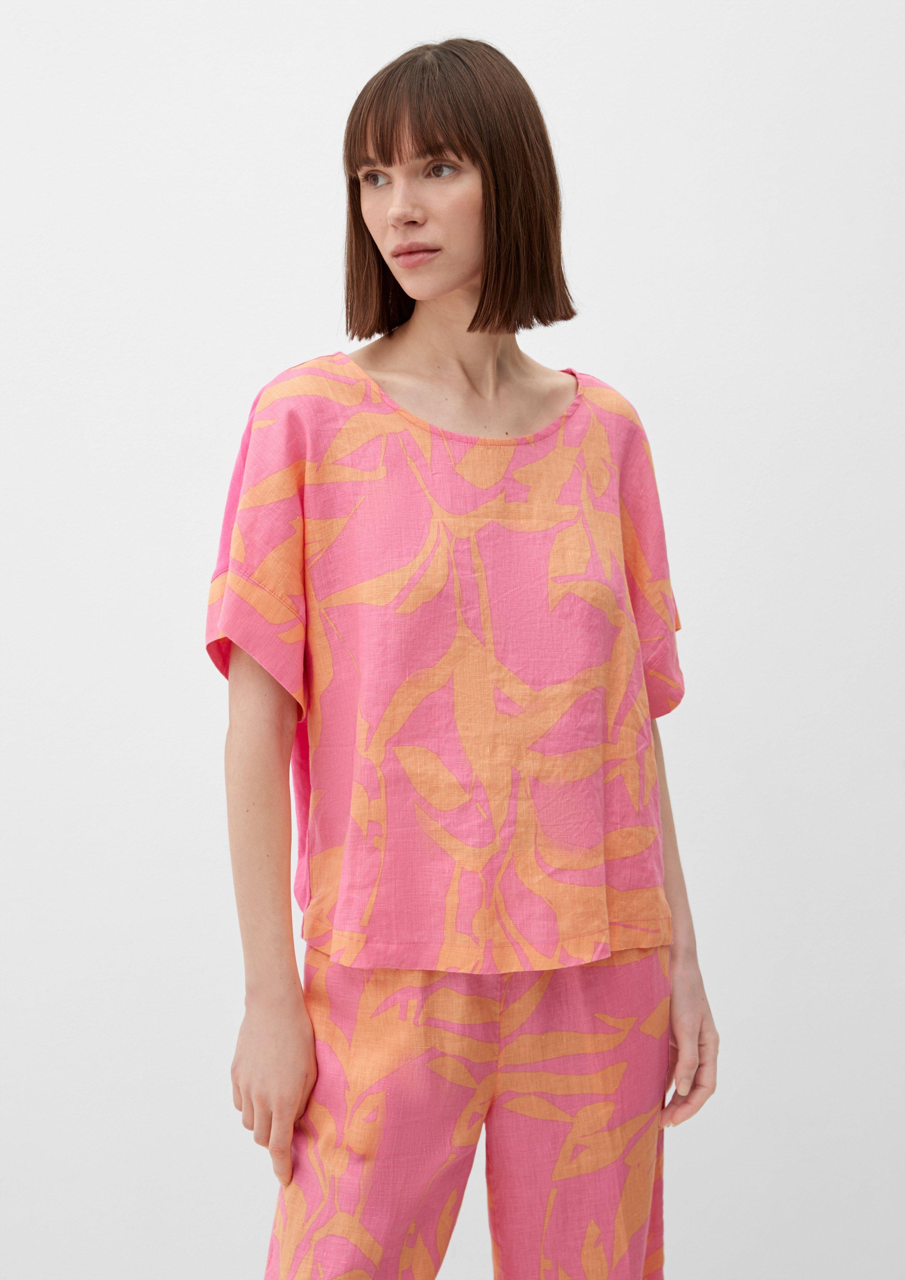 Blusenshirt mit Leinen-Front  2132145-44A3