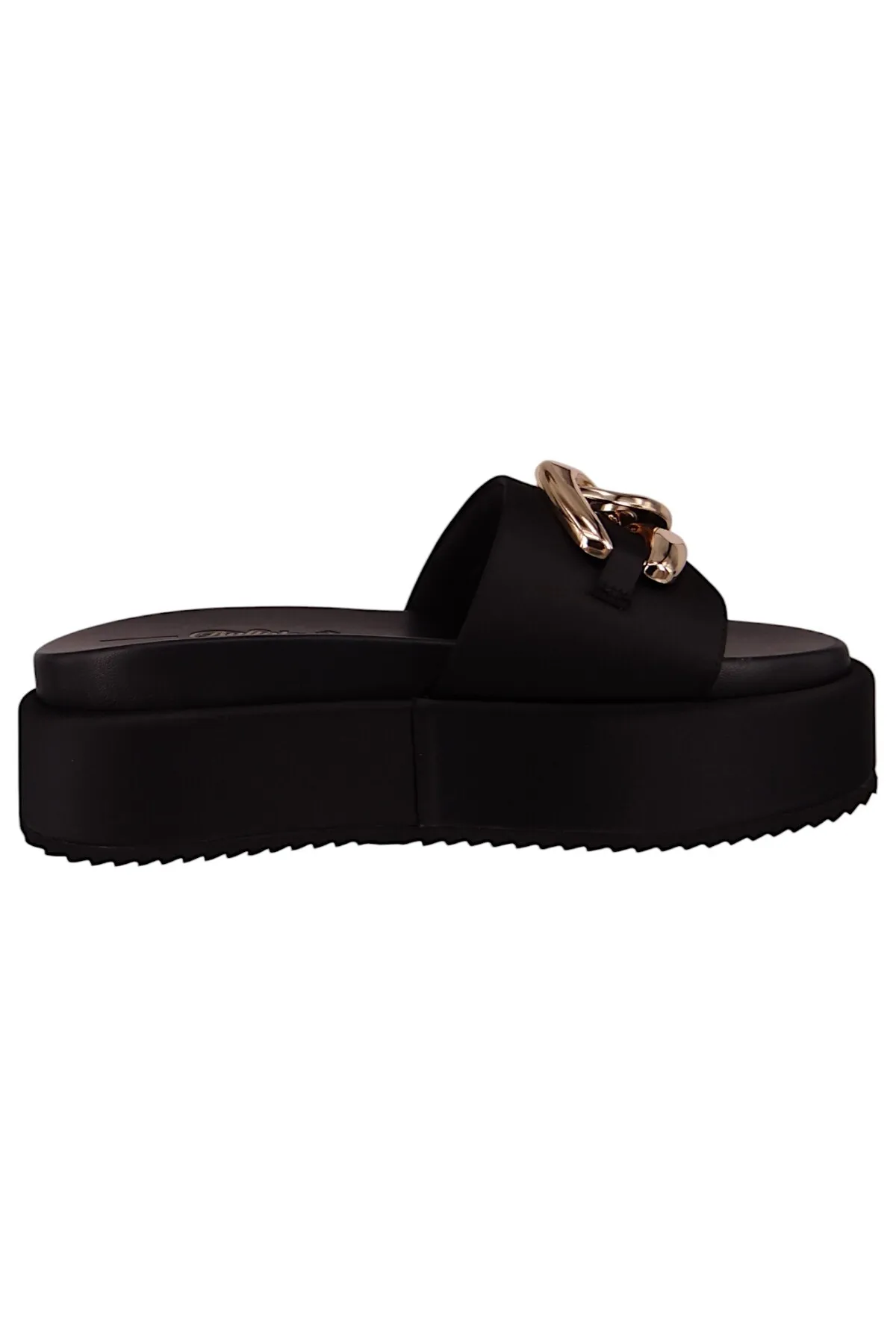 Buffalo  Damen Sandalen Noa Slide Chain 1602234 Schwarz Black Textil