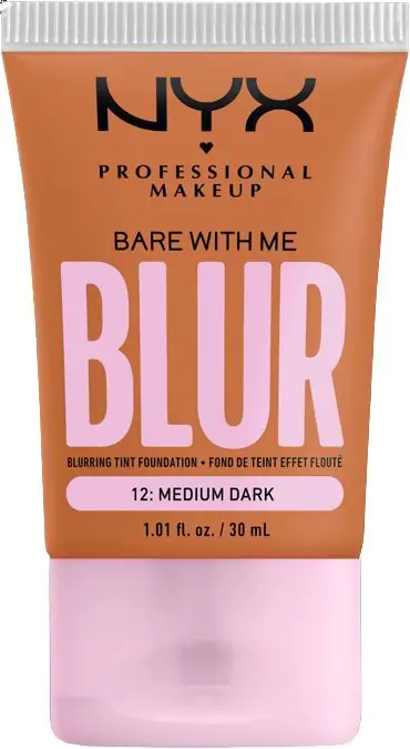 NYX Bare With Me Blur veido makiažo pagrindas, vidutinio tamsumo