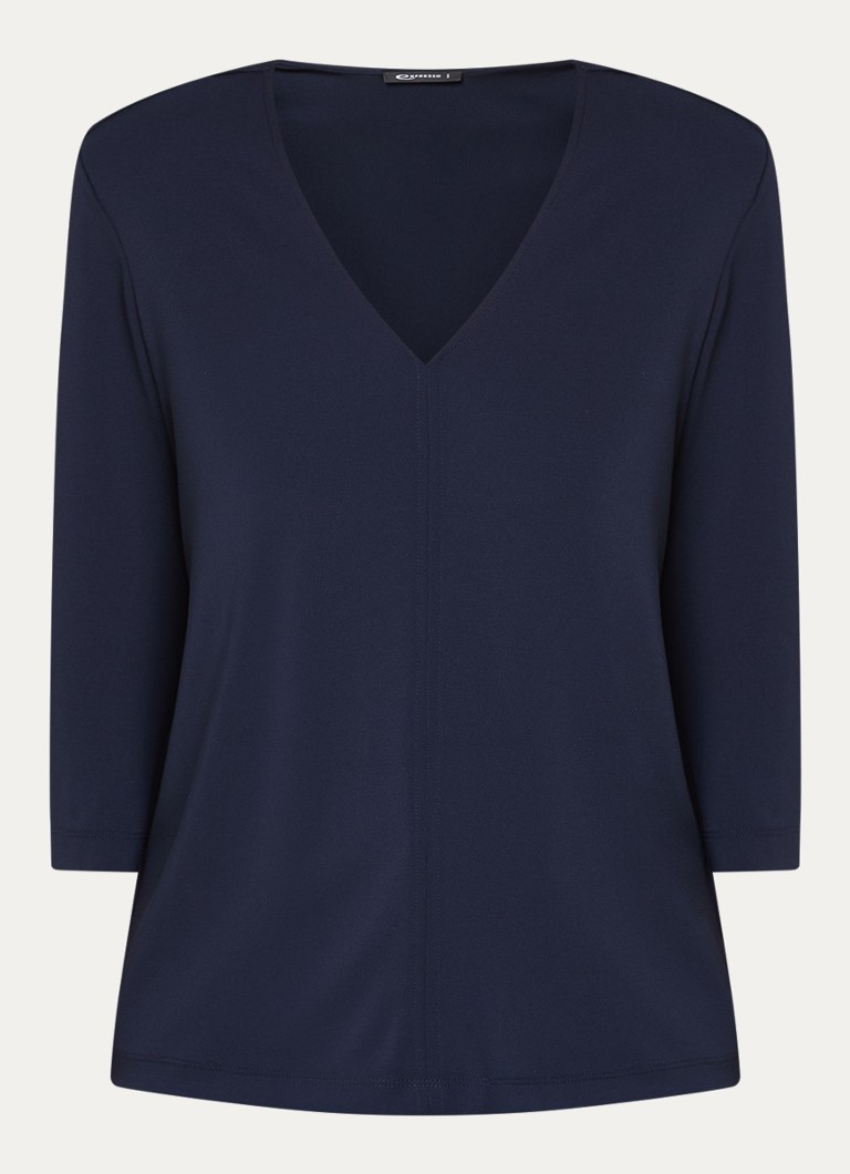Expresso Top with V-neck and shoulder pads