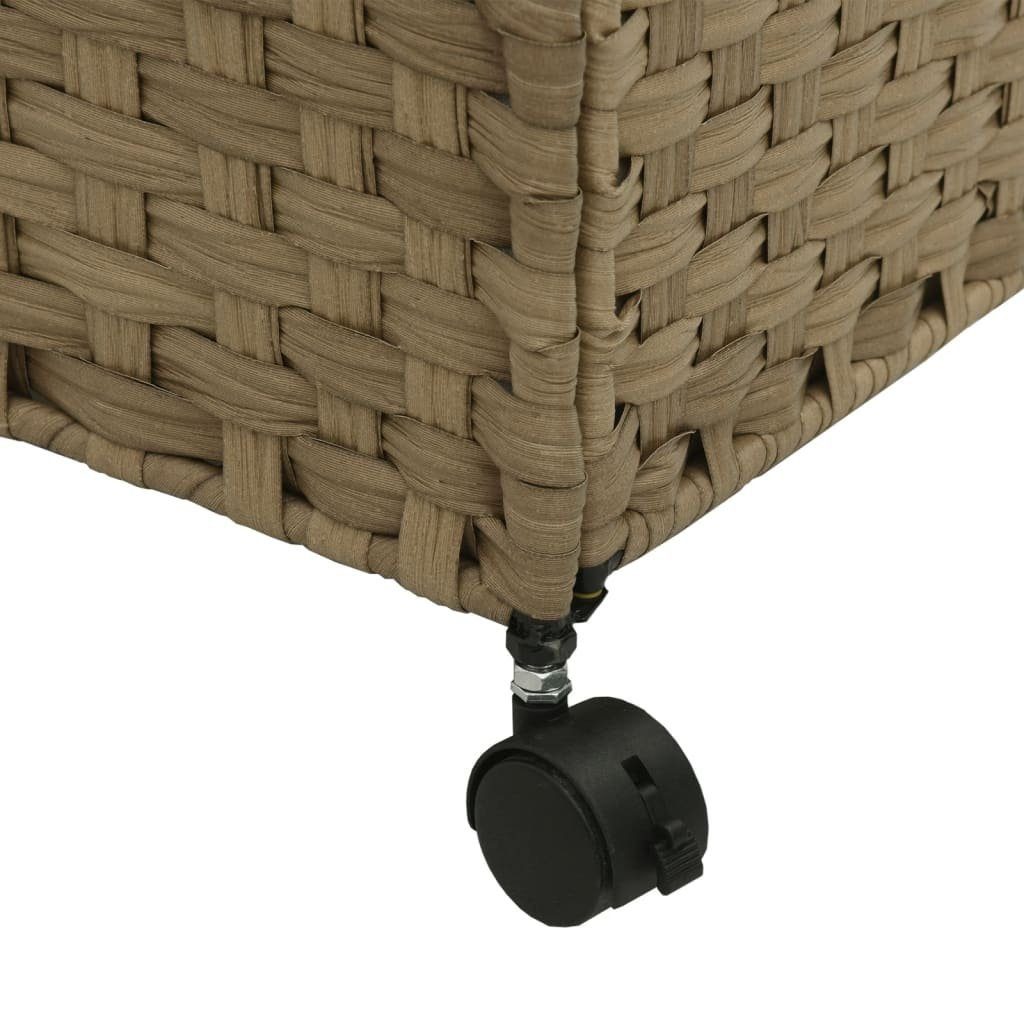 vidaXL Wäschekorb Wäschekorb mit Rollen 60x35x60,5 cm Rattan (1 St)