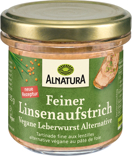 Alnatura Bio Feiner Linsenaufstrich Vegane Leberwurstalternative