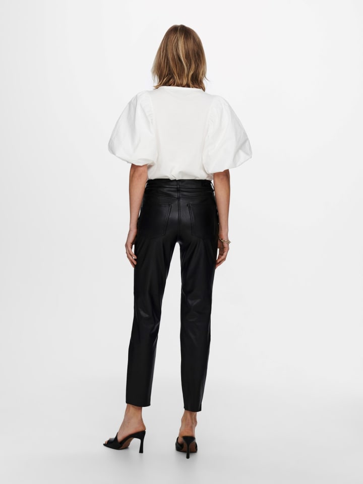 ONLY High WaistPU Kunstleder Hose Stretch Pants Beschichtet ONLEMILY in Schwarz günstig kaufen XL