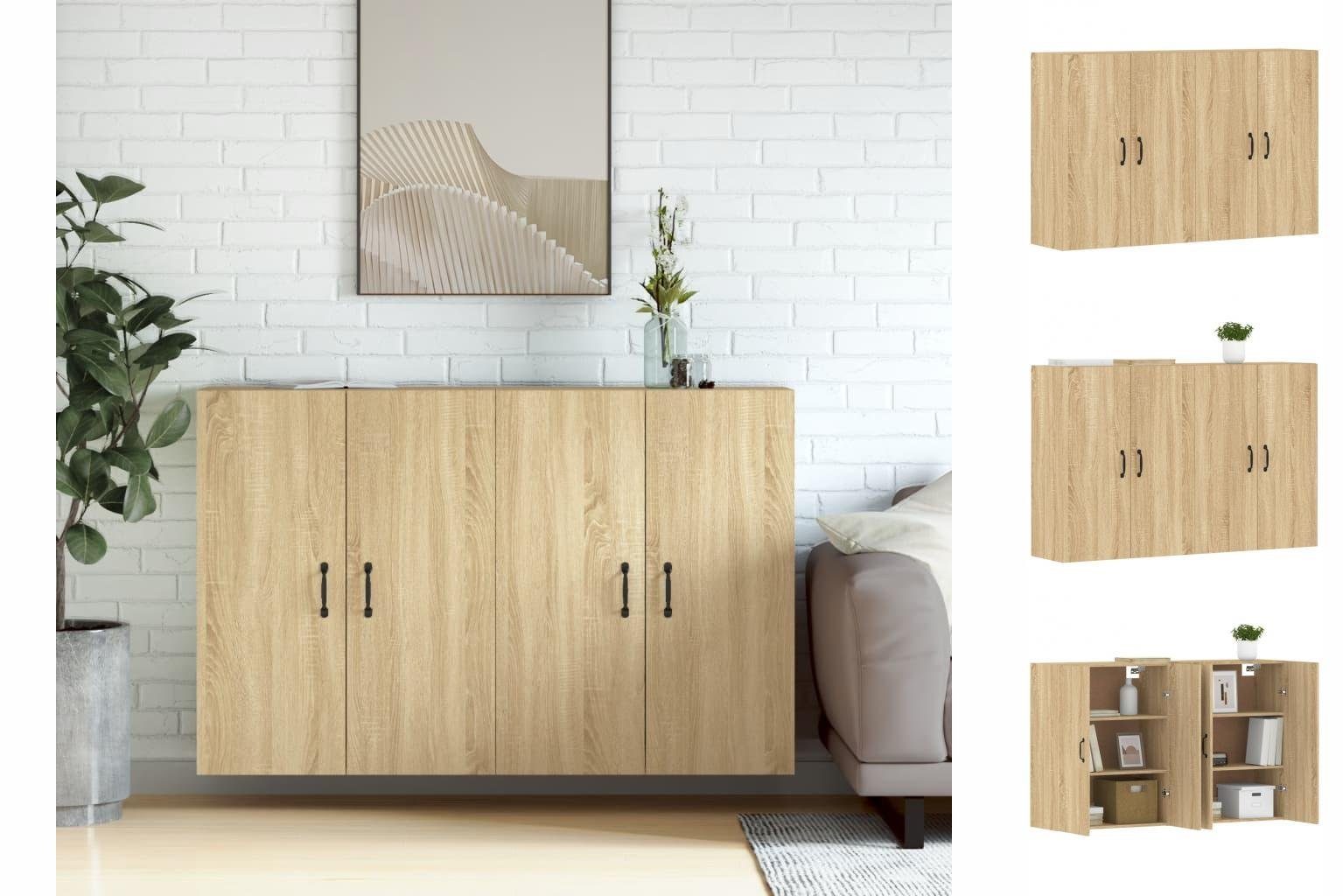 vidaXL Anrichte Wandschränke 2 Stk Sonoma-Eiche Holzwerkstoff Hängeschrank