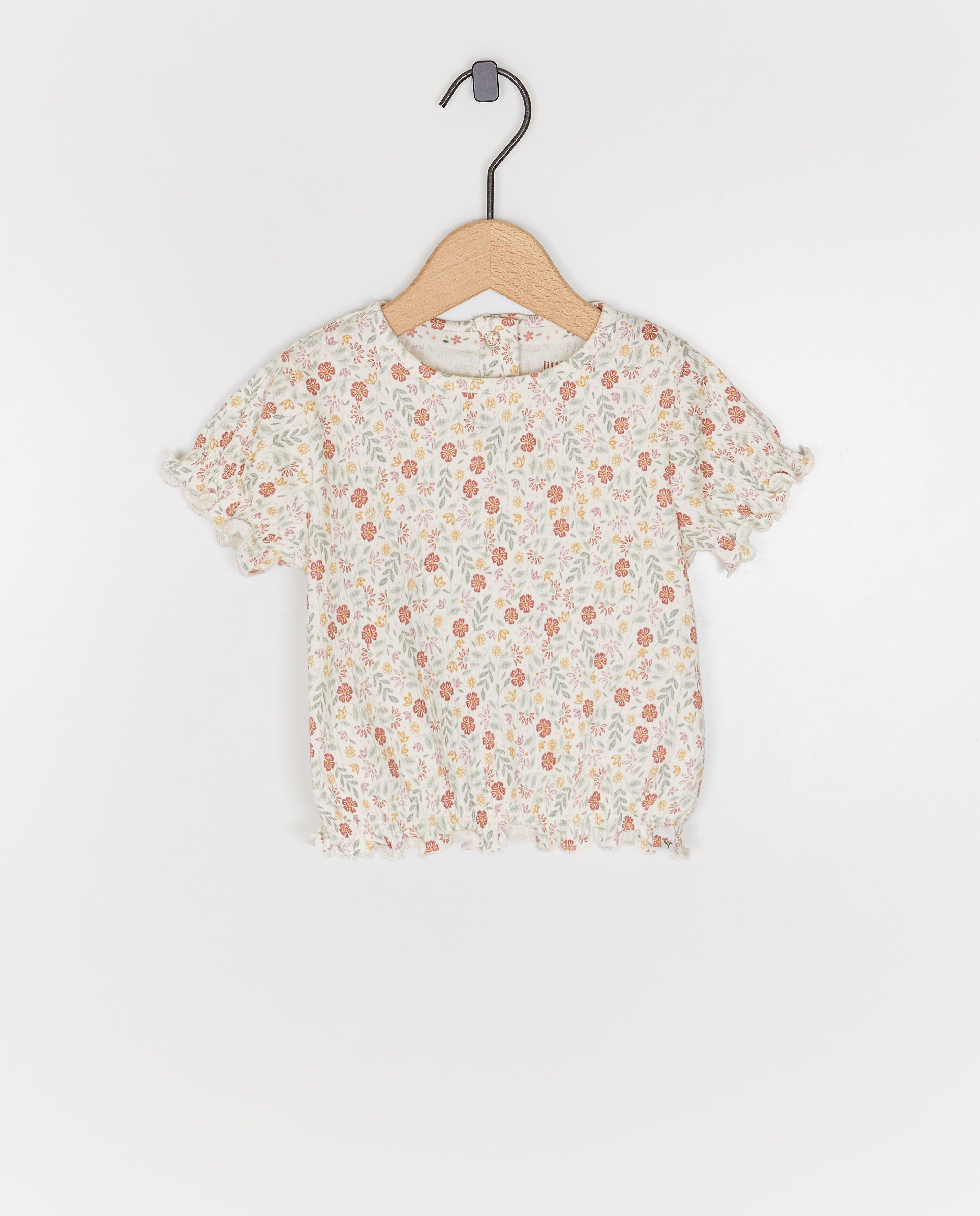 Tricou alb texturat Little Dutch