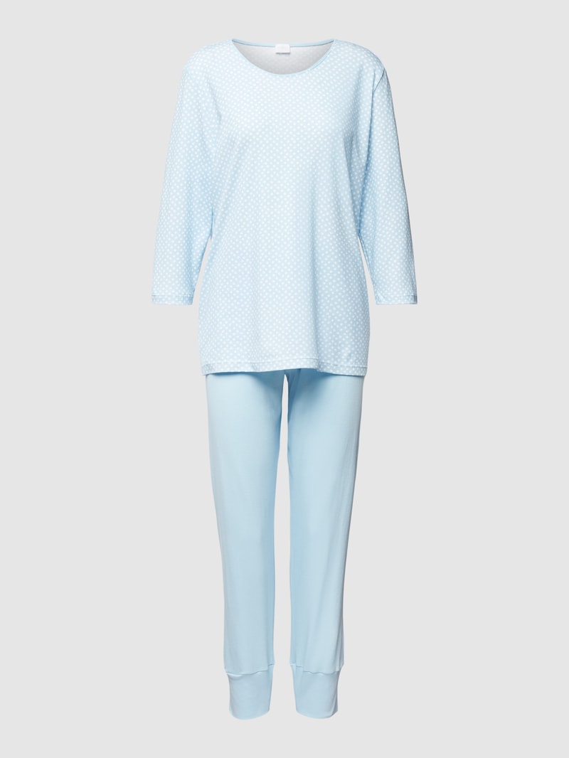 Pyjama aus Baumwolle Modell 'Emelie' in hellblau