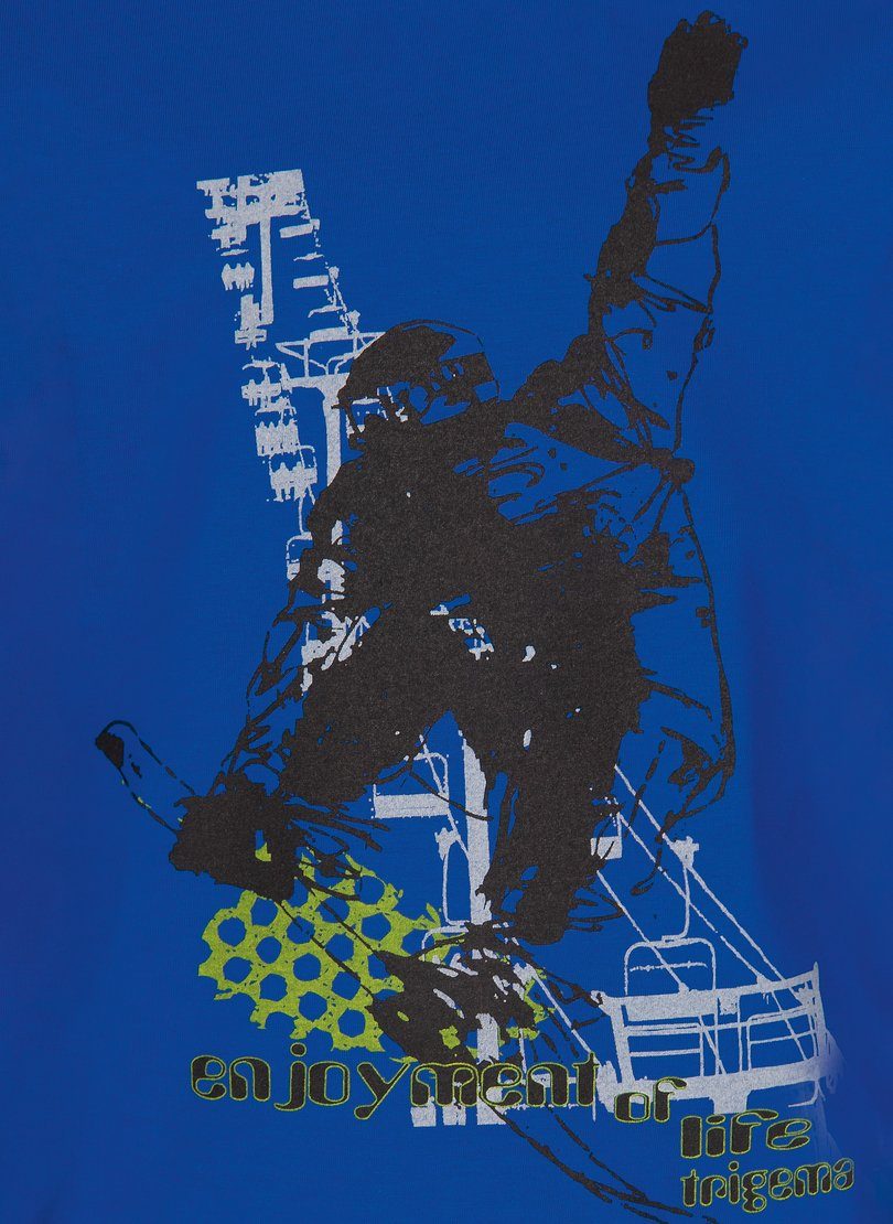 Trigema T-Shirt TRIGEMA Longsleeve mit Snowboard-Print