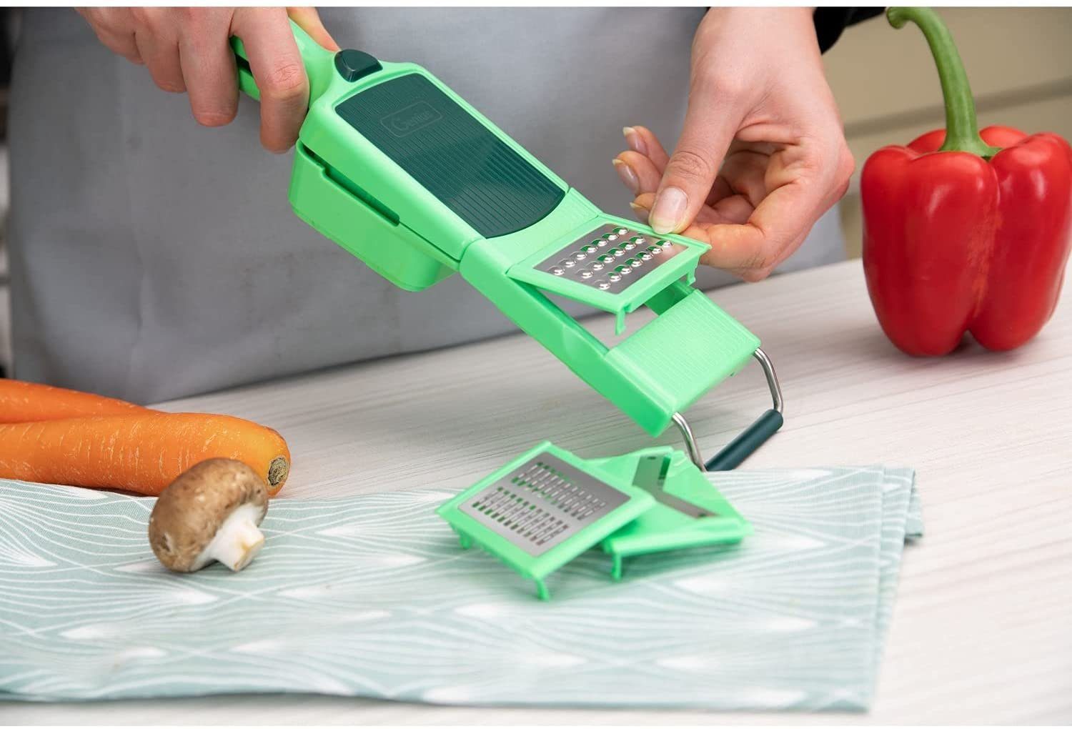 Genius Gemüsehobel Genius Nicer Dicer Quick Professional Set 12 teilig, Kunststoff