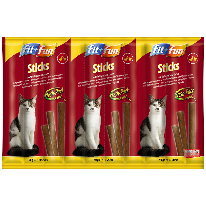 FIT+FUN Snacks FIT+FUN Sticks 25x10 Stück Geflügel & Leber