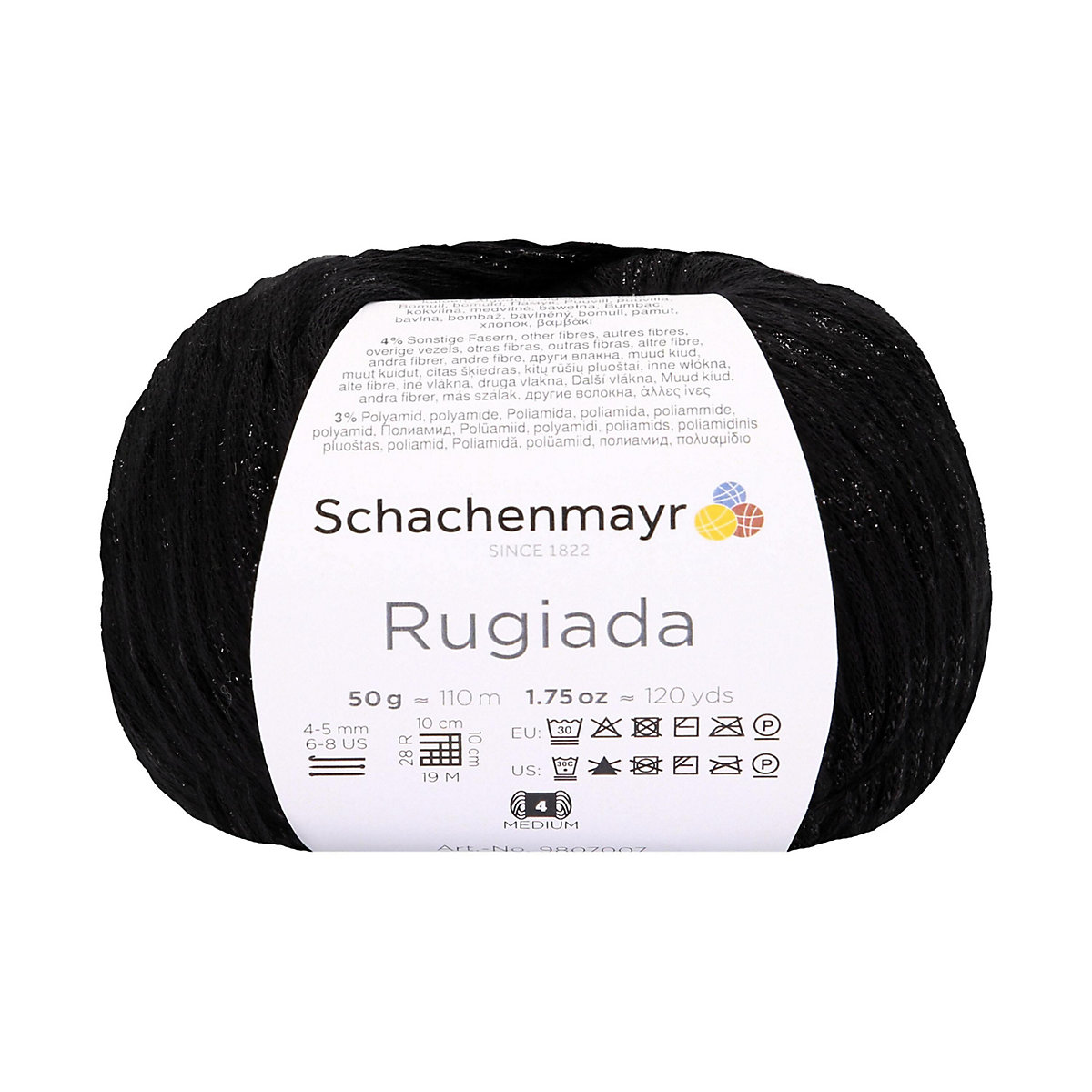 Handstrickgarne Rugiada, 50g Schwarz