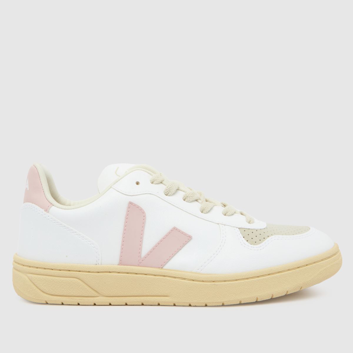 VEJA v-10 träningsskor i vitt och rosa