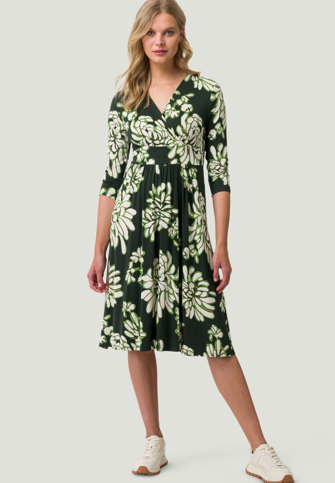 Jerseykleid Midi mit Blumendruck