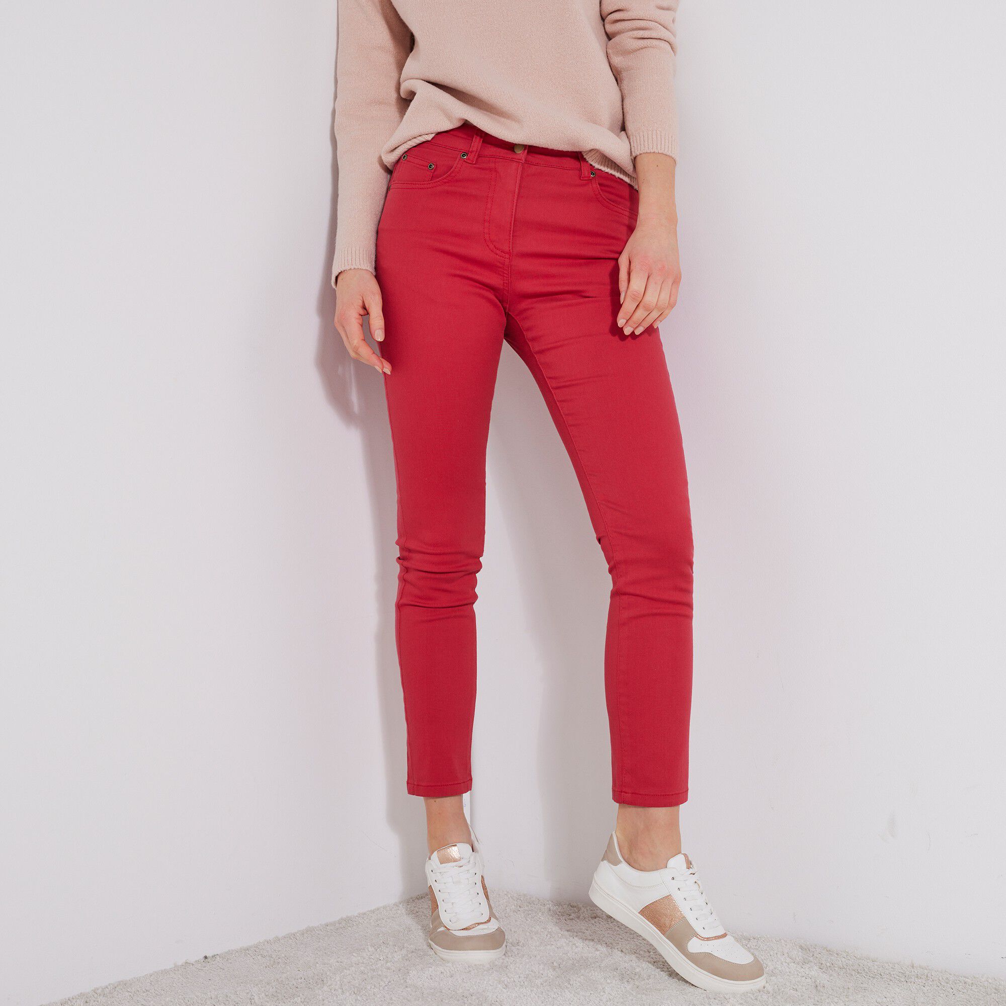 Pantalon 7/8ème fuselé stretch uni