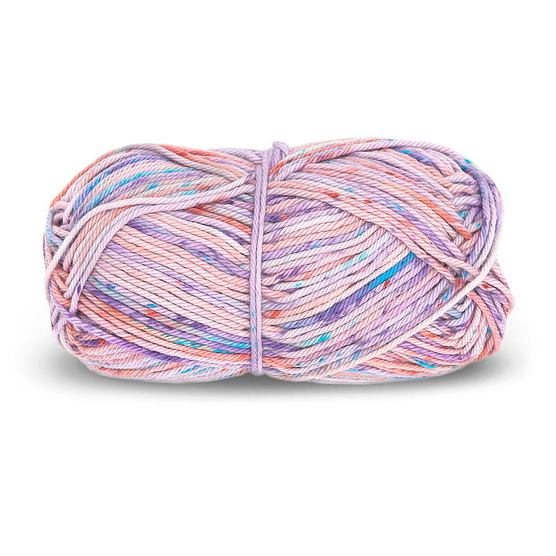 Cotton medi garn rød/lilla/blå print