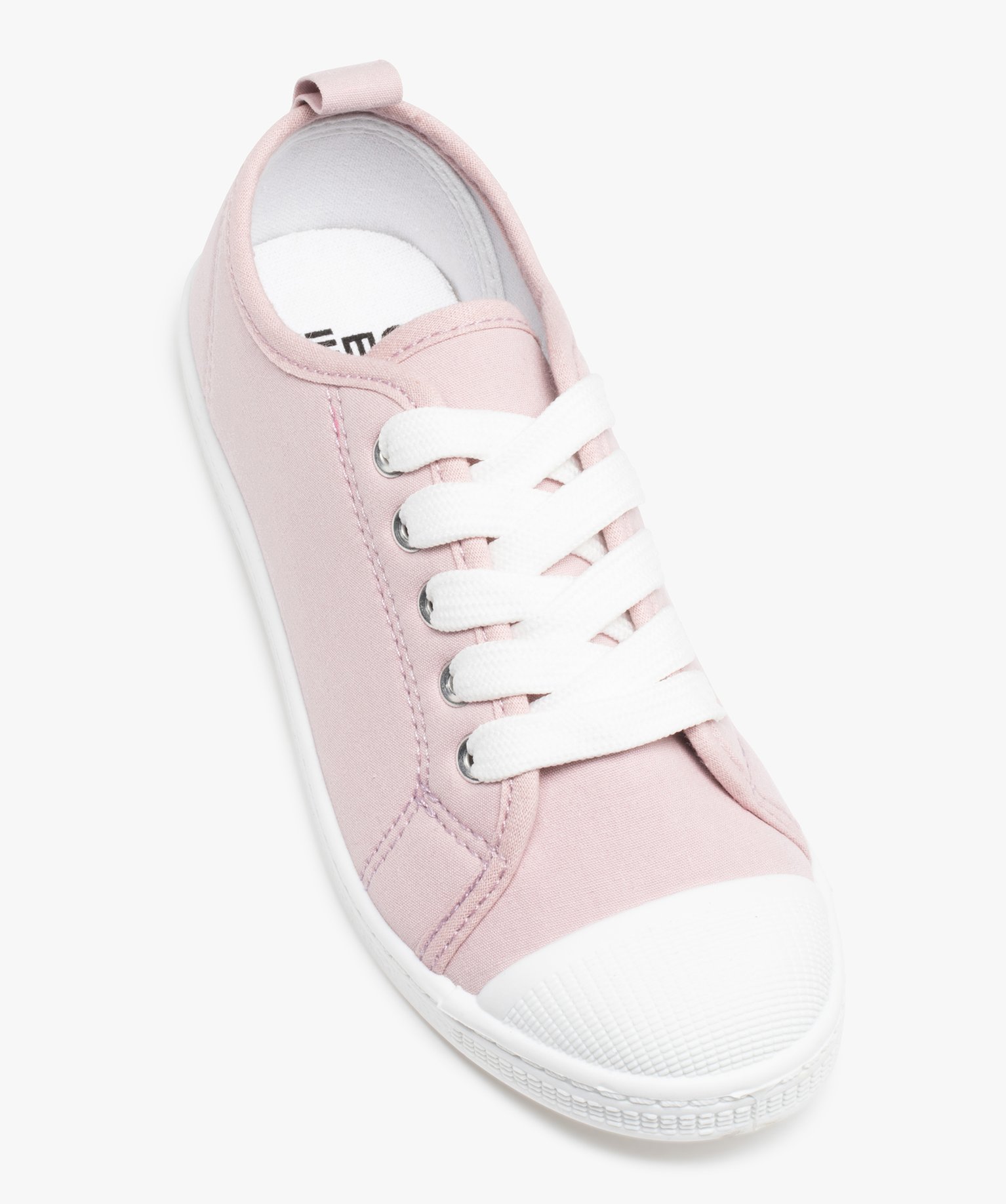 Baskets fille en toile à bout renforcé fermeture lacets violet clair | GEMO