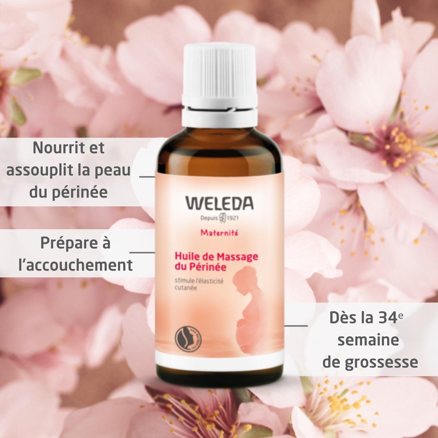 Weleda Maternité Huile de Massage du Périnée - Pour Femmes Enceintes - 50 ml