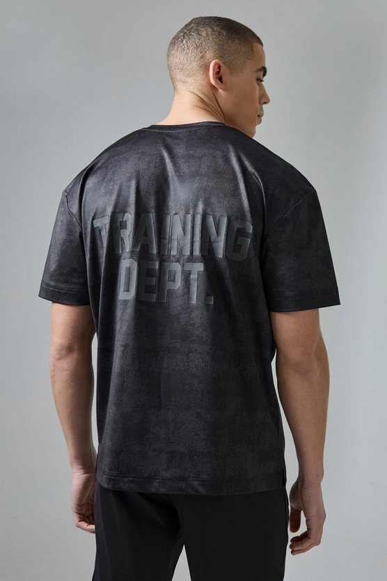 Oversize Camouflage T-Shirt mit Active Training Dept Print