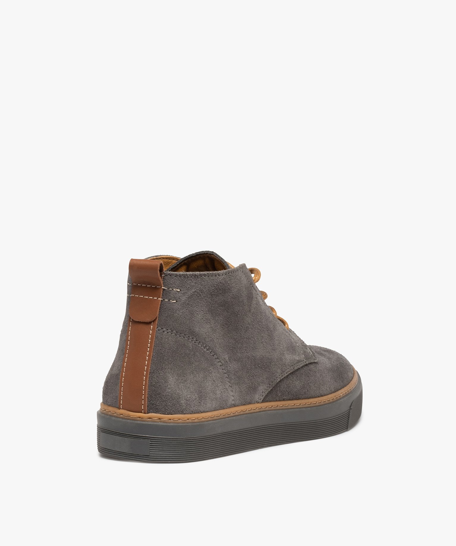 Derbies homme montants dessus cuir uni – Tanéo gris | GEMO