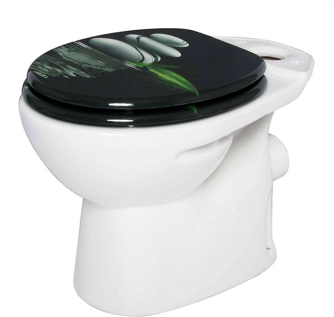 Woltu WC-Sitz (1-St), mit Absenkautomatik, MDF Holzkern, Softclose Scharnier