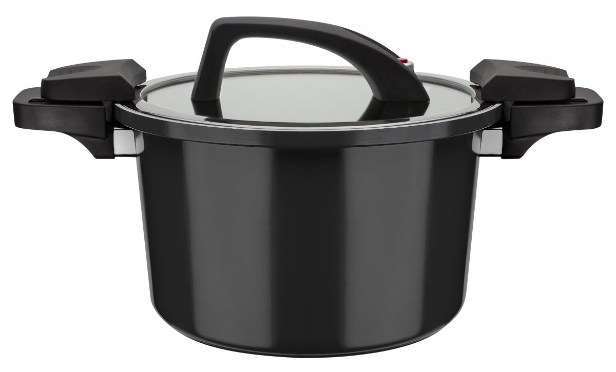 GSW Energiespartopf Gourmet nero mit Glasdeckel 24cm