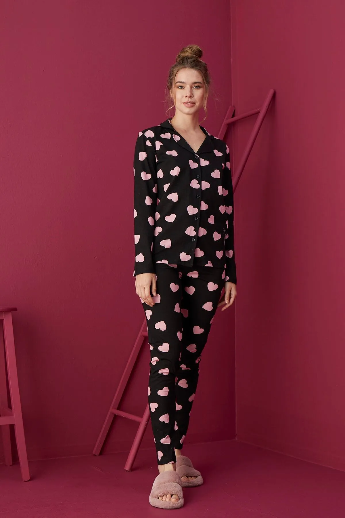 STRAWBERRY  Pyjama-Set aus Baumwolle mit Knöpfen