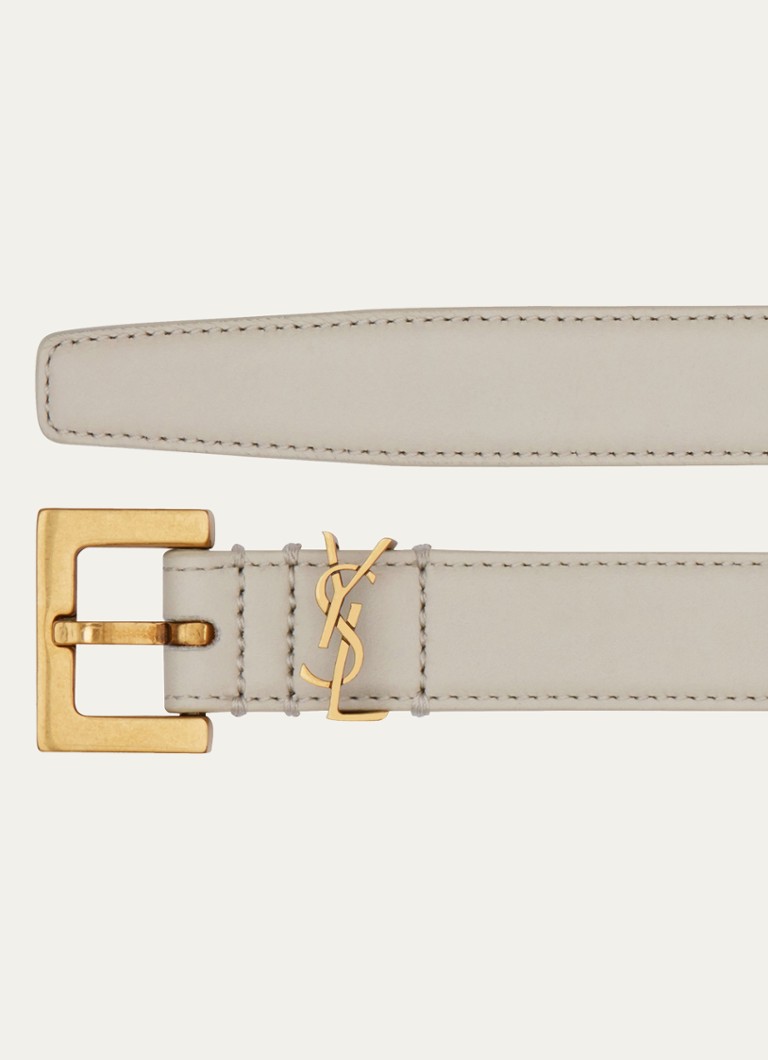 Curea îngustă din piele de vițel cu monogramă Saint Laurent