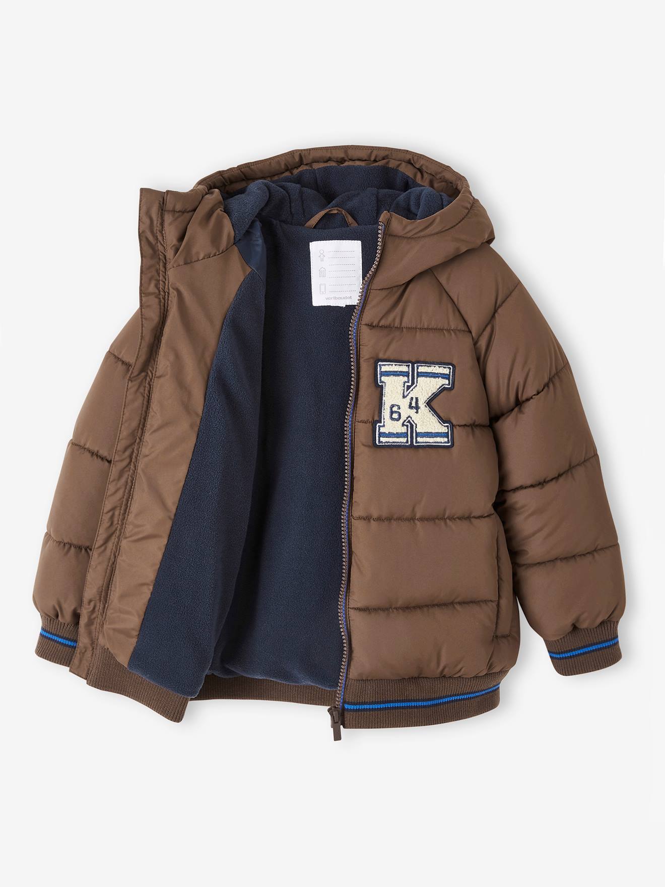 Vertbaudet Jungen Steppjacke mit Fleecefutter, Recycling-Polyester - tannengrün