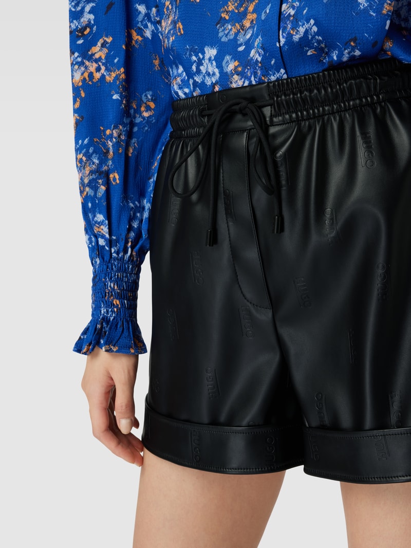 Bermudas in Leder-Optik Modell 'Hesus' in schwarz