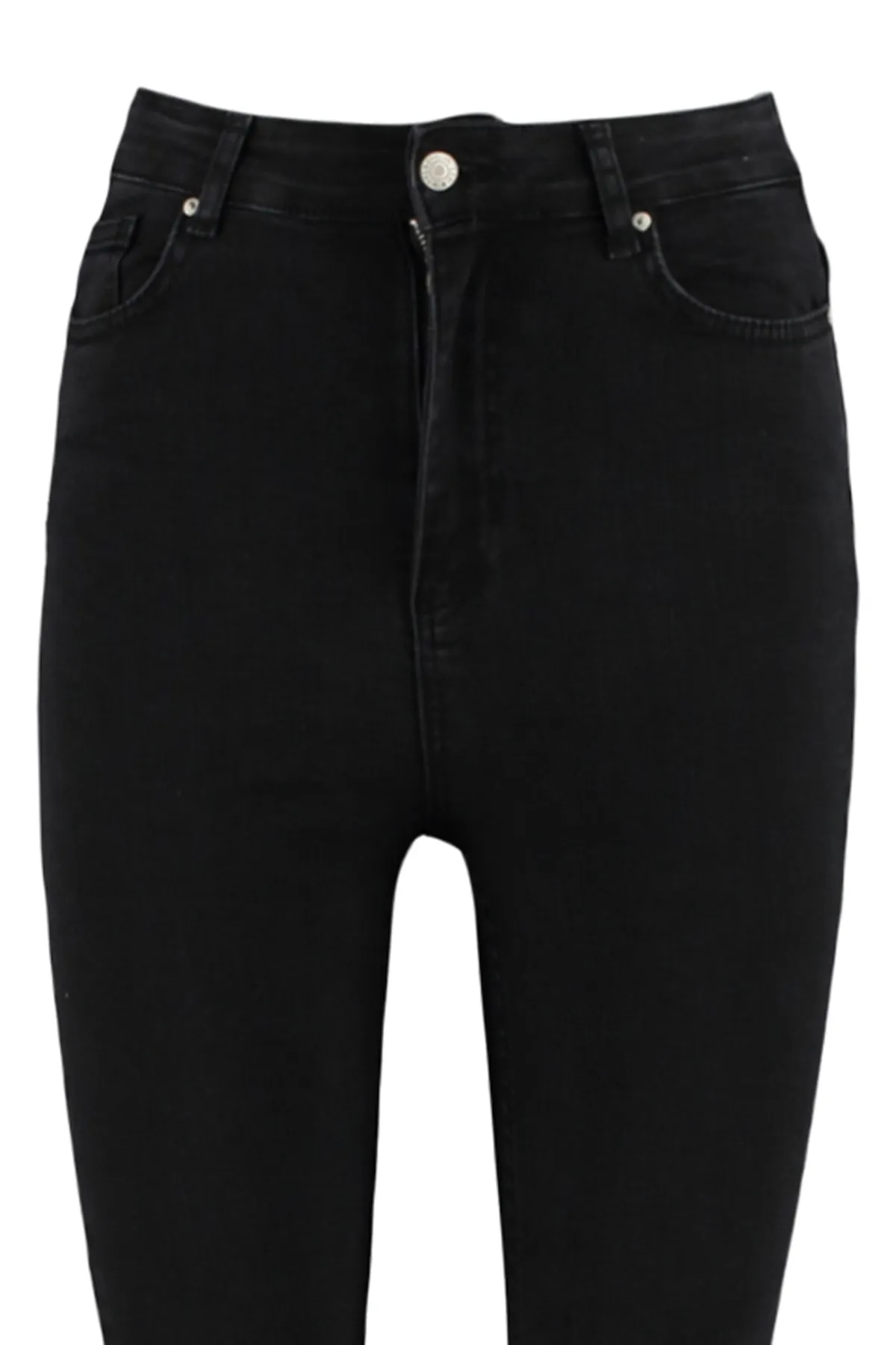 Trendyol Collection  Schwarze Skinny-Jeans mit normaler Taille TWOSS23JE00073