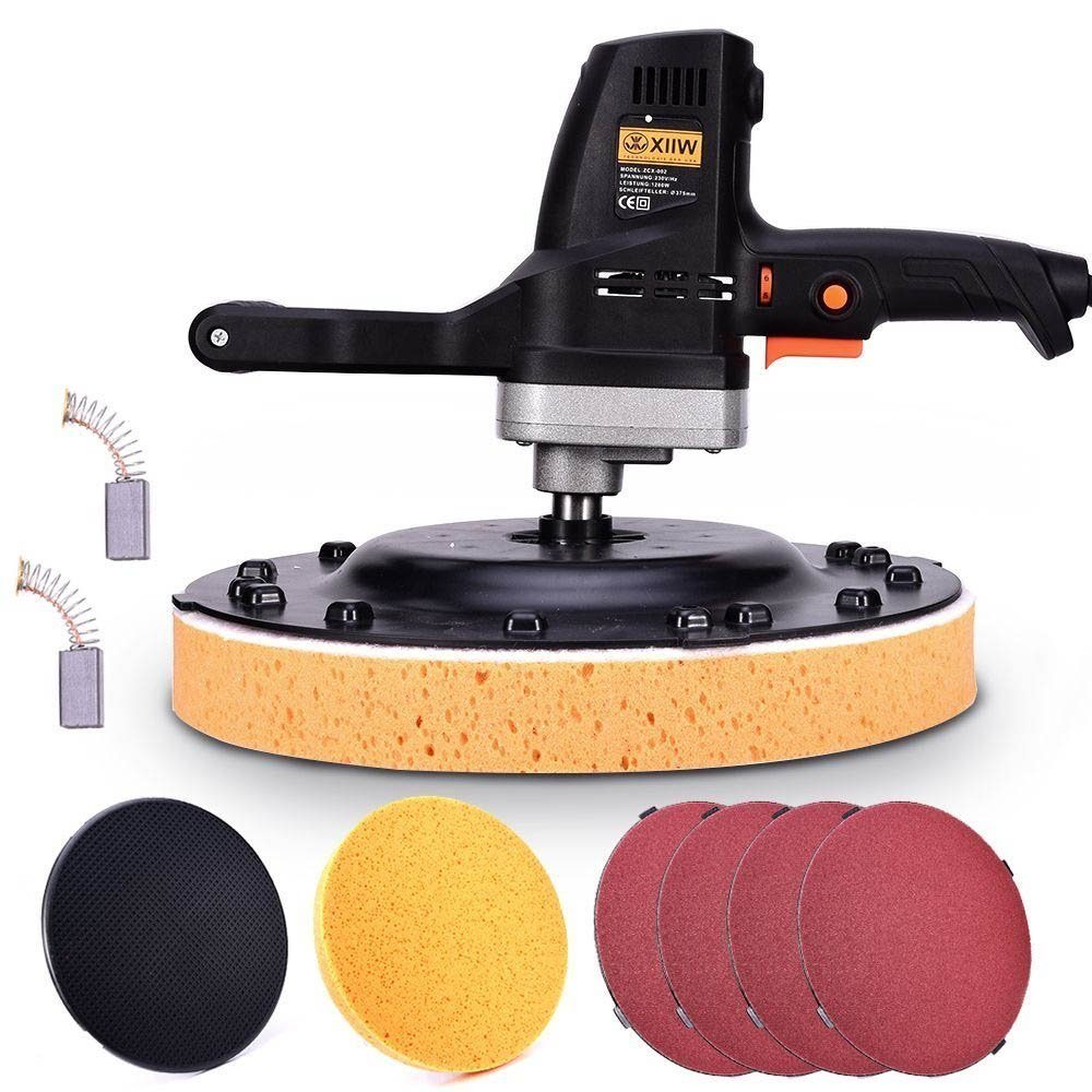 XIIW Akku-Poliermaschine 1280W Putzglättmaschine 375mm Putzbearbeitungsmaschine Putzglätter, 120 min. U/min, 230 max. U/min, Ø 375 mm, 50Hz, Filzmaschine