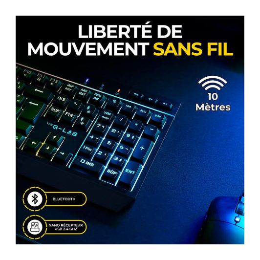 Gaming-Set THE G-LAB COMBO ELECTRON 4-in-1 kabellose Tastatur und Maus